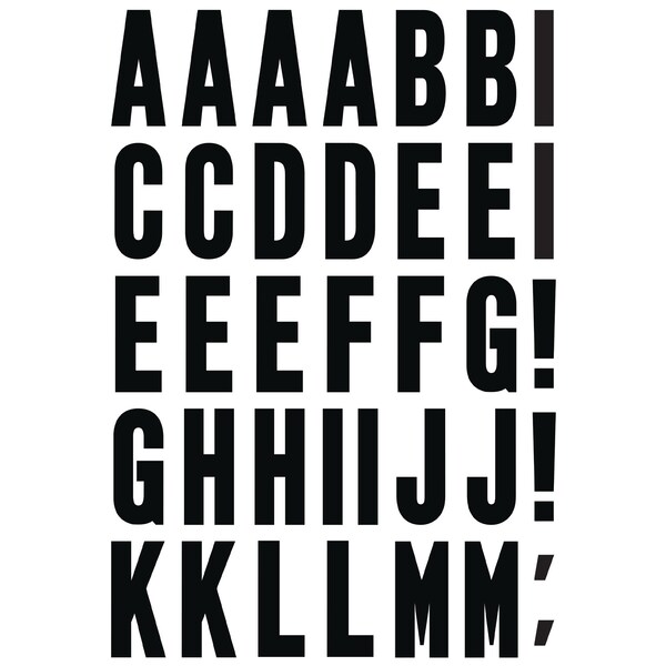 Hy-Ko 2In Black/White Letters/Symbols, 10PK A02071 - main